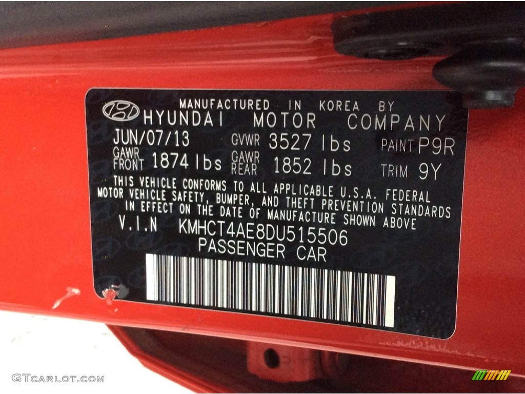 2013 Accent GLS 4 Door - Boston Red / Gray photo #29