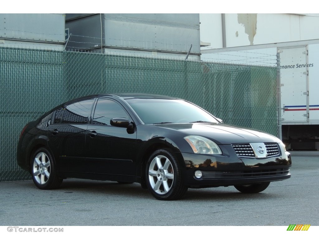 2006 Maxima 3.5 SL - Onyx Black / Cafe Latte photo #7