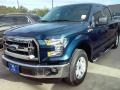 2015 Blue Jeans Metallic Ford F150 XLT SuperCrew  photo #8