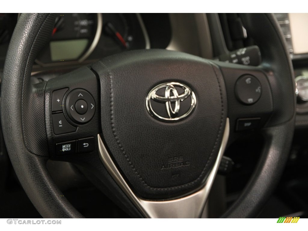 2015 Toyota RAV4 XLE Black Steering Wheel Photo #108692587