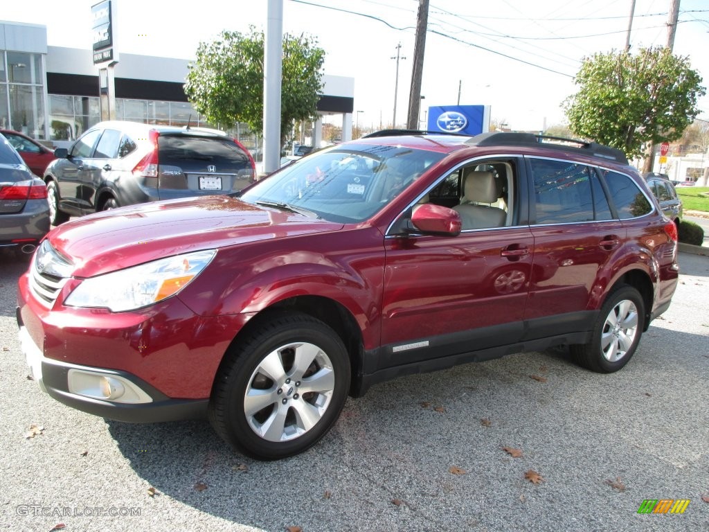 2011 Outback 3.6R Limited Wagon - Ruby Red Pearl / Warm Ivory photo #3