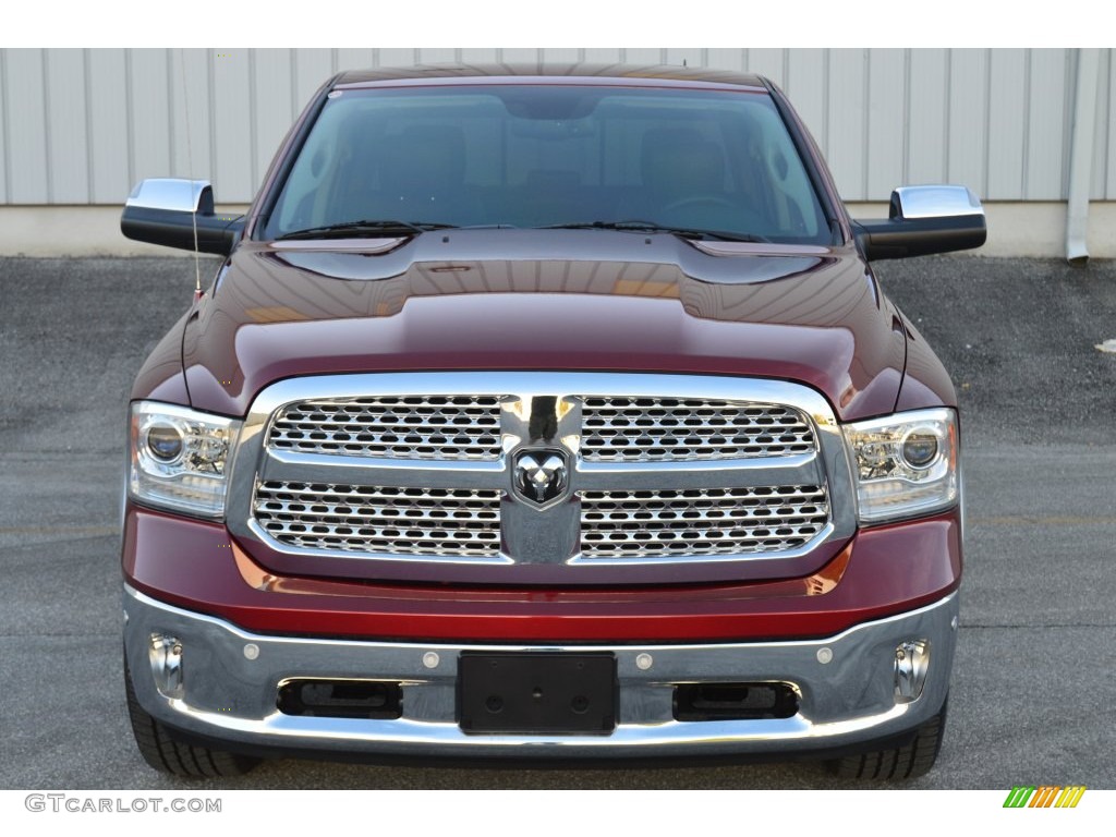 2014 1500 Laramie Crew Cab 4x4 - Deep Cherry Red Crystal Pearl / Black photo #10