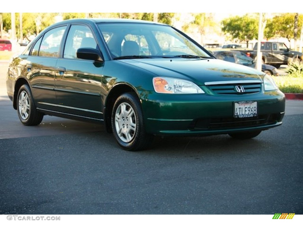 2001 Civic LX Sedan - Clover Green / Beige photo #1