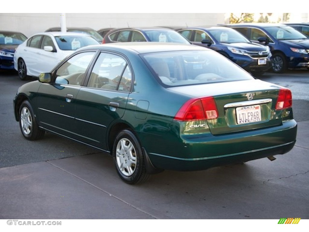 2001 Civic LX Sedan - Clover Green / Beige photo #2