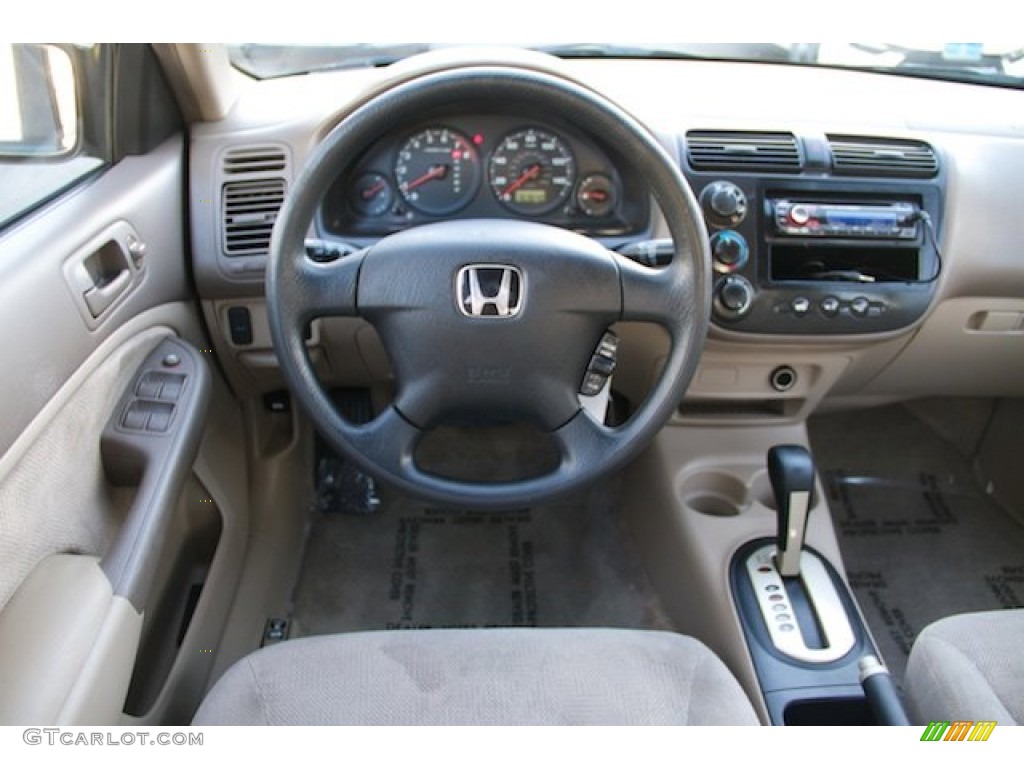 2001 Civic LX Sedan - Clover Green / Beige photo #5