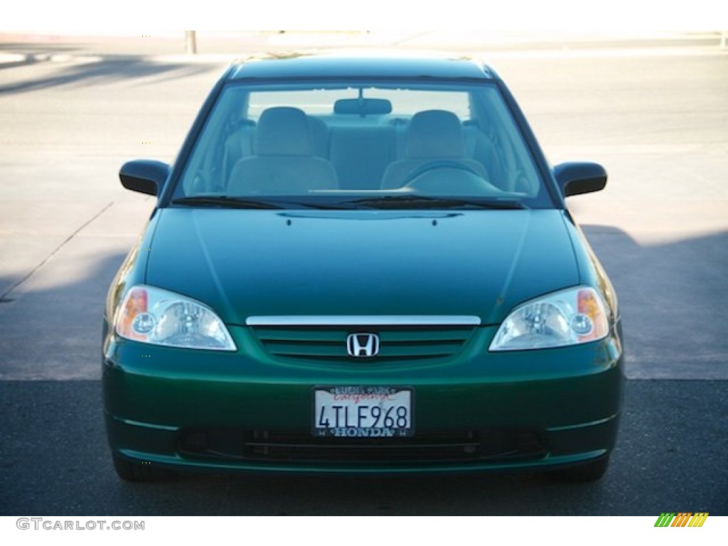2001 Civic LX Sedan - Clover Green / Beige photo #7