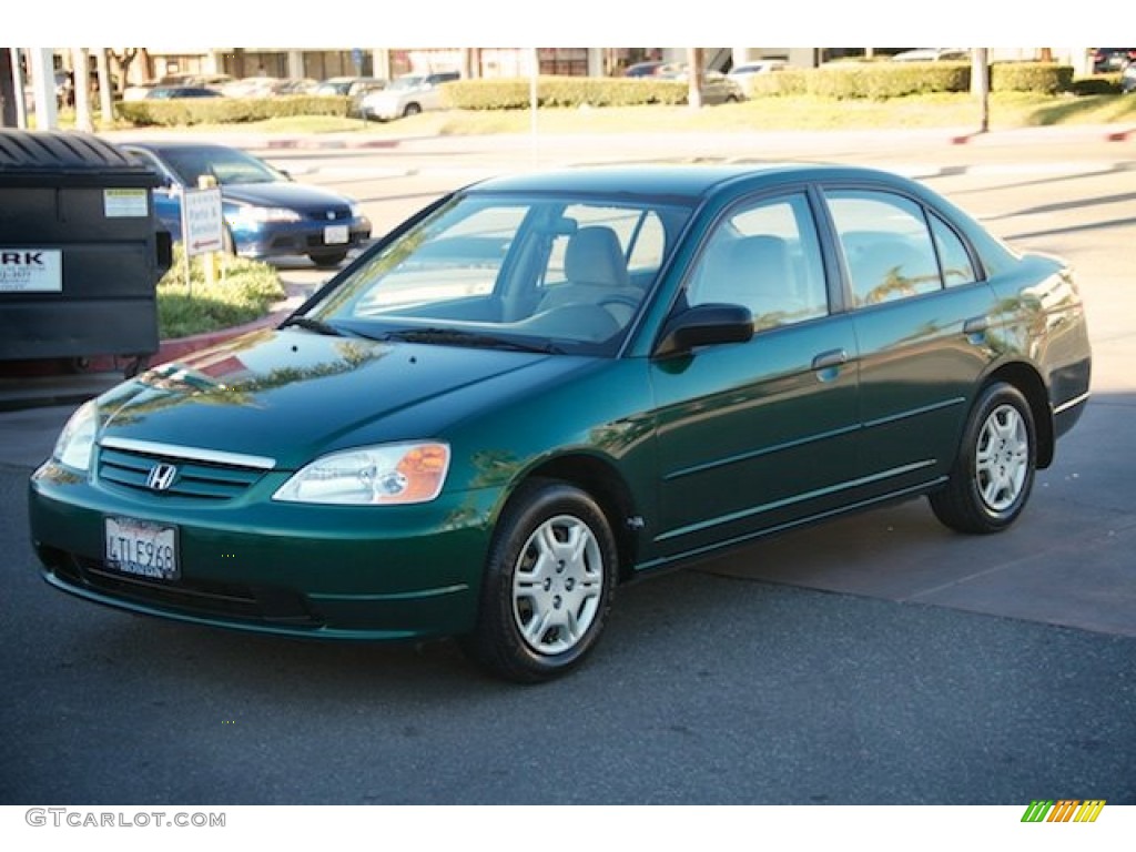 2001 Civic LX Sedan - Clover Green / Beige photo #8