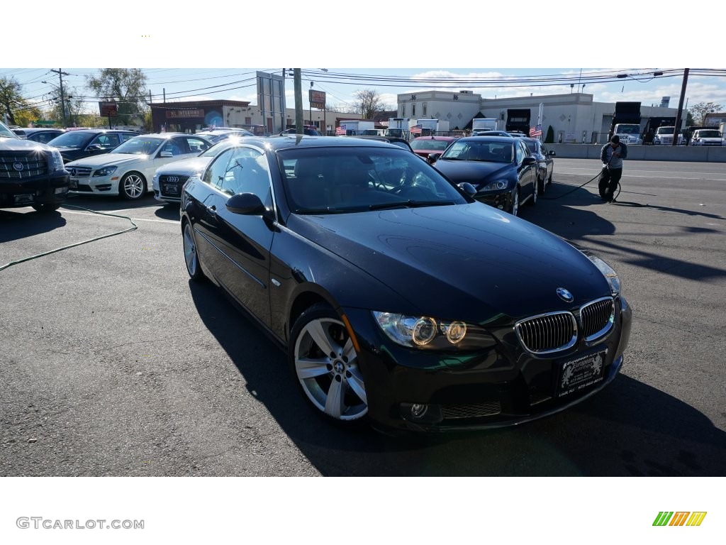 2008 3 Series 335i Convertible - Jet Black / Saddle Brown/Black photo #2