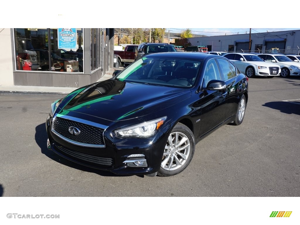 2014 Q 50 Hybrid AWD Premium - Black Obsidian / Graphite photo #1