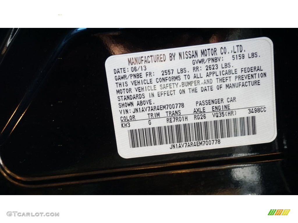 2014 Q Color Code KH3 for Black Obsidian Photo #108715240
