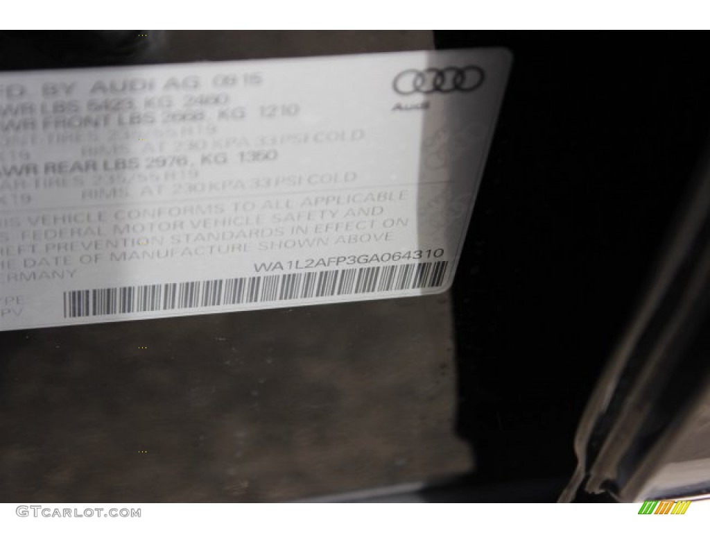 2016 Q5 2.0 TFSI Premium Plus quattro - Mythos Black Metallic / Black photo #43