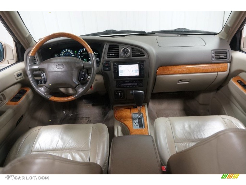 2001 QX4 4x4 - Tuscan Beige Metallic / Stone Beige photo #28