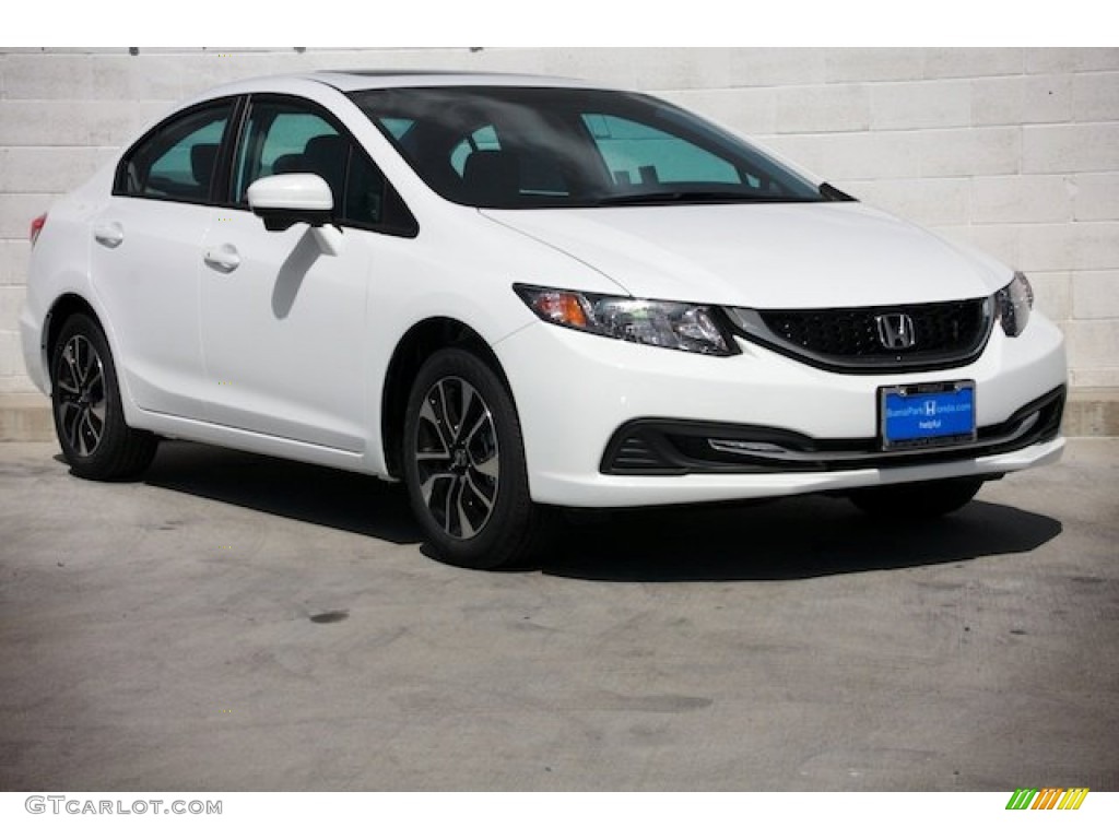 2015 Civic EX Sedan - Taffeta White / Beige photo #1