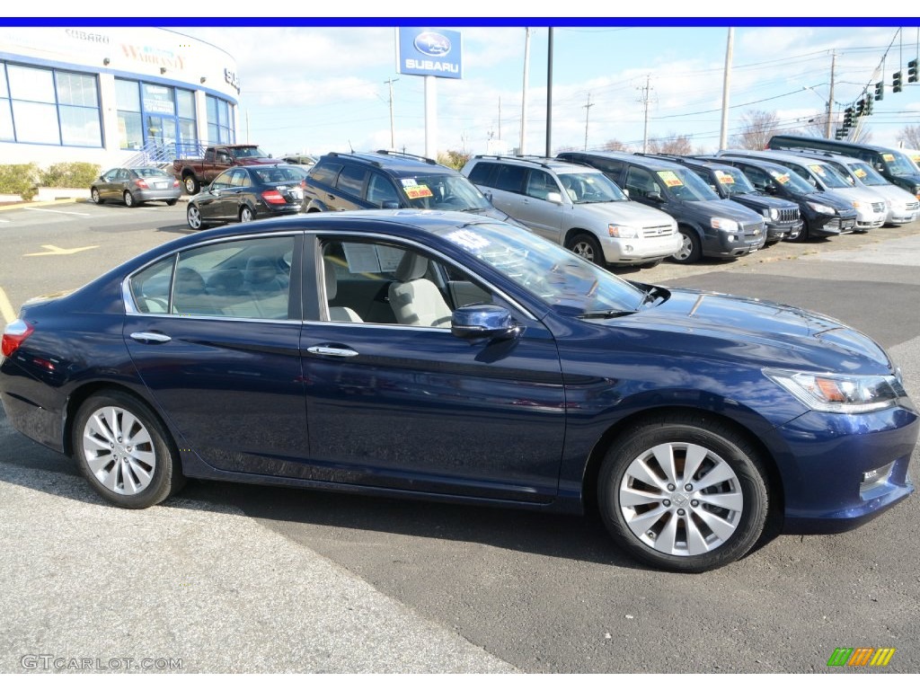 2014 Accord EX Sedan - Obsidian Blue Pearl / Gray photo #4