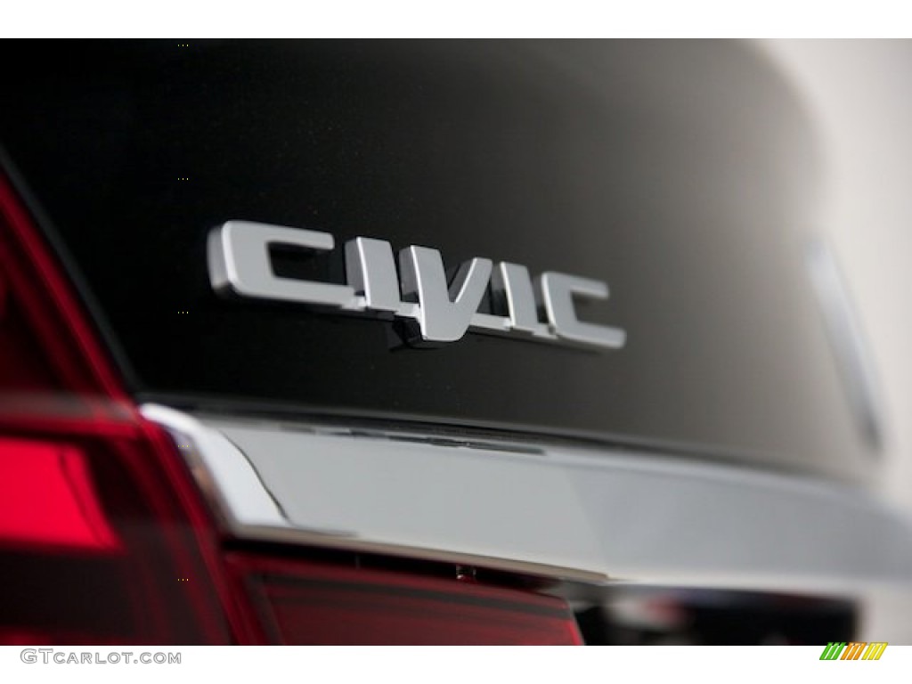 2015 Civic EX-L Sedan - Crystal Black Pearl / Gray photo #3