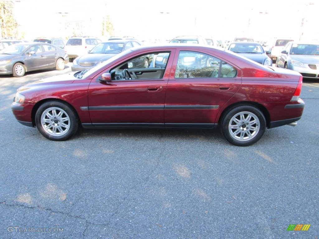 2004 S60 2.5T - Ruby Red Metallic / Taupe/Light Taupe photo #9
