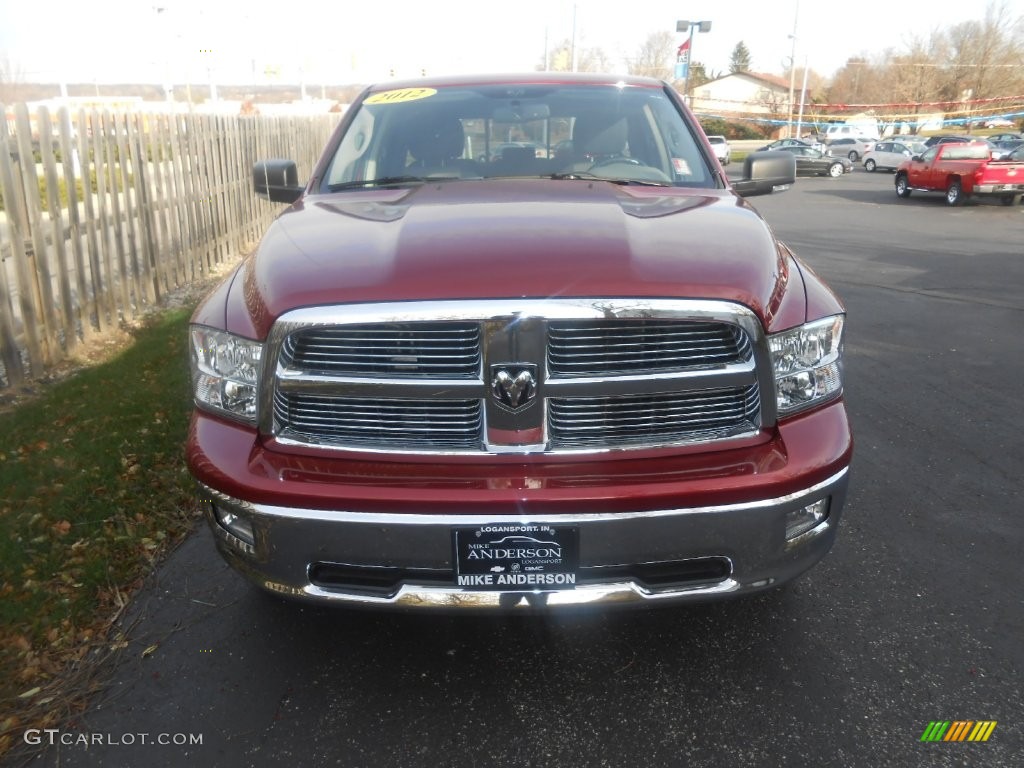 2012 Ram 1500 SLT Quad Cab 4x4 - Deep Cherry Red Crystal Pearl / Dark Slate Gray/Medium Graystone photo #2