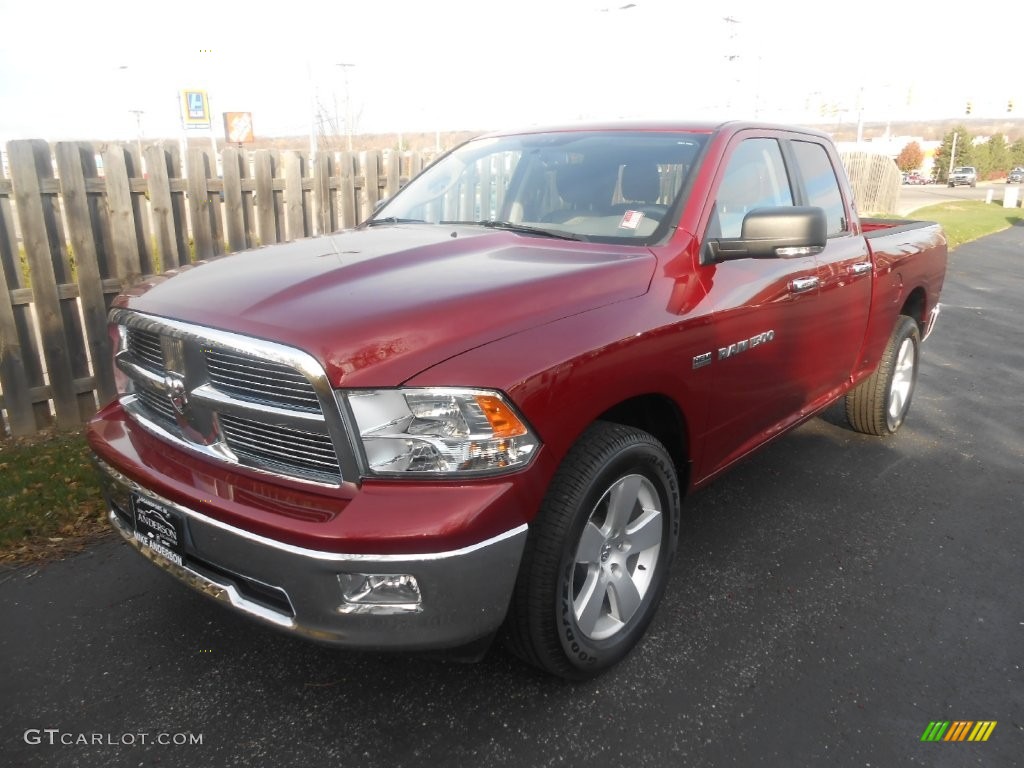 2012 Ram 1500 SLT Quad Cab 4x4 - Deep Cherry Red Crystal Pearl / Dark Slate Gray/Medium Graystone photo #3