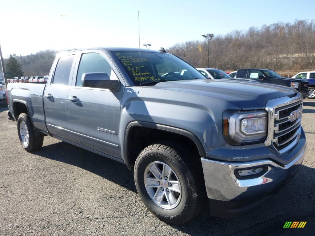 2016 Sierra 1500 SLE Double Cab 4WD - Light Steel Gray Metallic / Jet Black photo #12