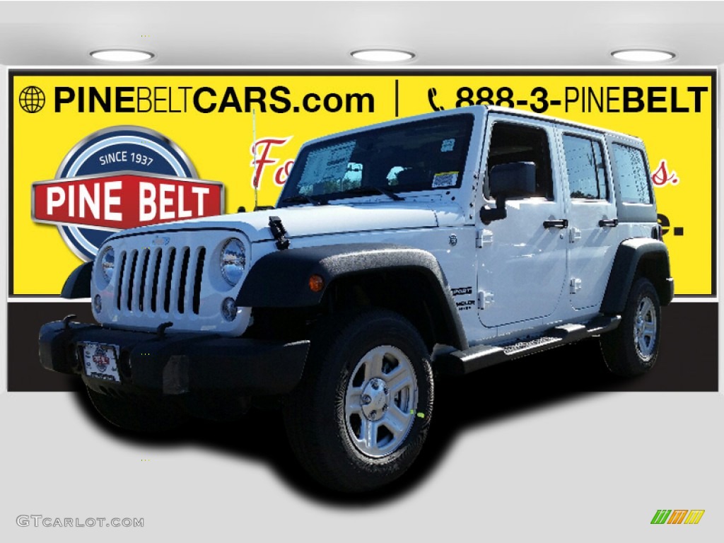 2016 Wrangler Unlimited Sport 4x4 - Bright White / Black photo #1