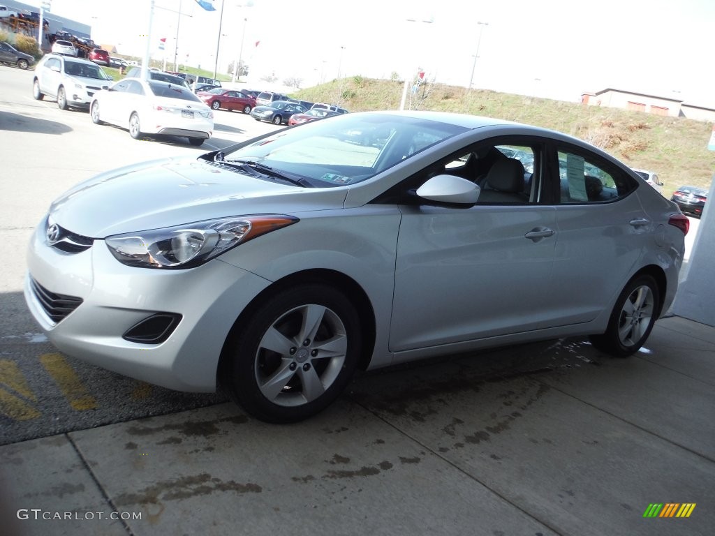 2011 Elantra GLS - Shimmering Silver Metallic / Gray photo #6