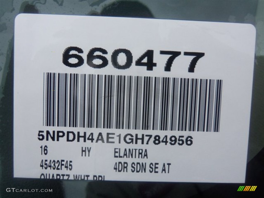 2016 Elantra SE - White / Beige photo #3