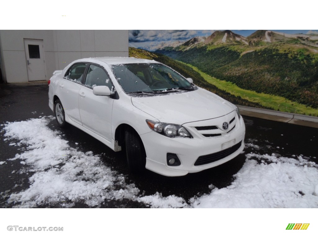 2013 Corolla S - Super White / Dark Charcoal photo #2