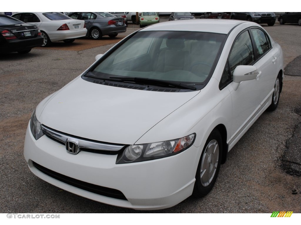 2007 Civic Hybrid Sedan - Taffeta White / Ivory photo #1