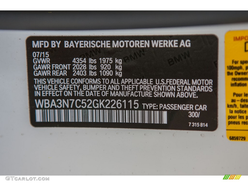 2016 4 Series Color Code 300 for Alpine White Photo #108769177
