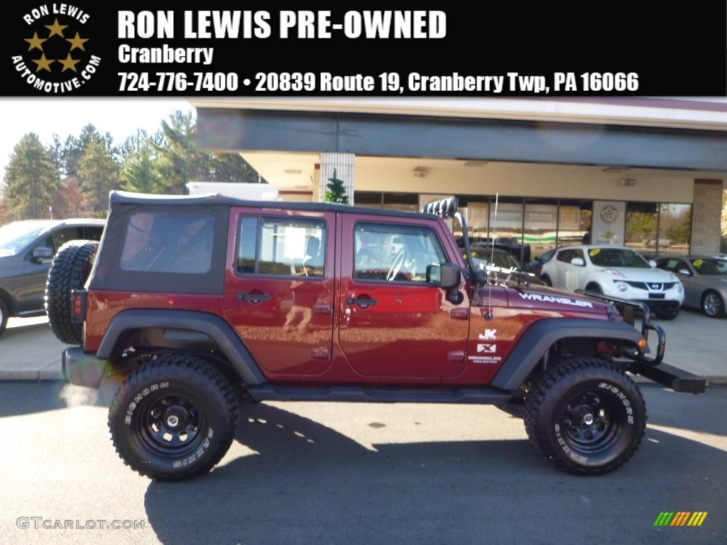 2009 Red Rock Crystal Pearl Jeep Wrangler Unlimited X 4x4