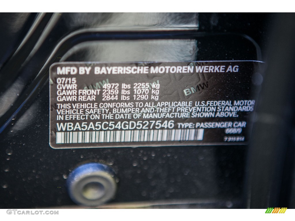 2016 5 Series Color Code 668 for Jet Black Photo #108771877
