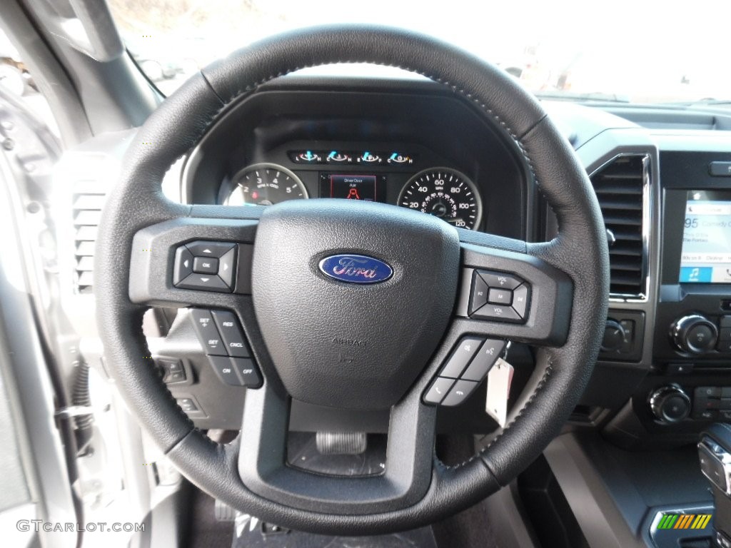 2016 Ford F150 XLT SuperCab 4x4 Black Steering Wheel Photo #108776179