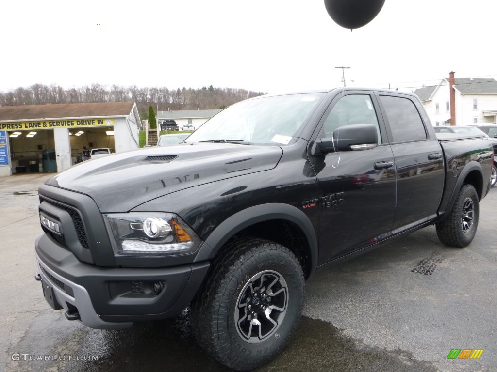 2016 1500 Rebel Crew Cab 4x4 - Brilliant Black Crystal Pearl / Rebel Theme Red/Black photo #1