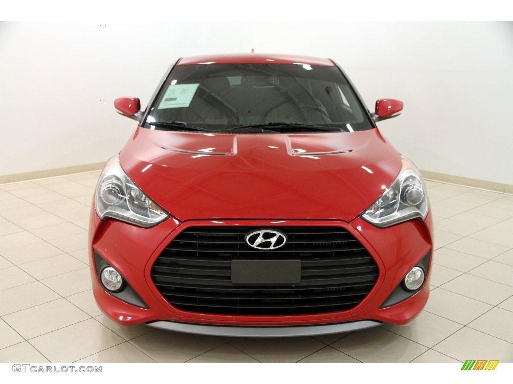 2013 Veloster Turbo - Boston Red / Black photo #2