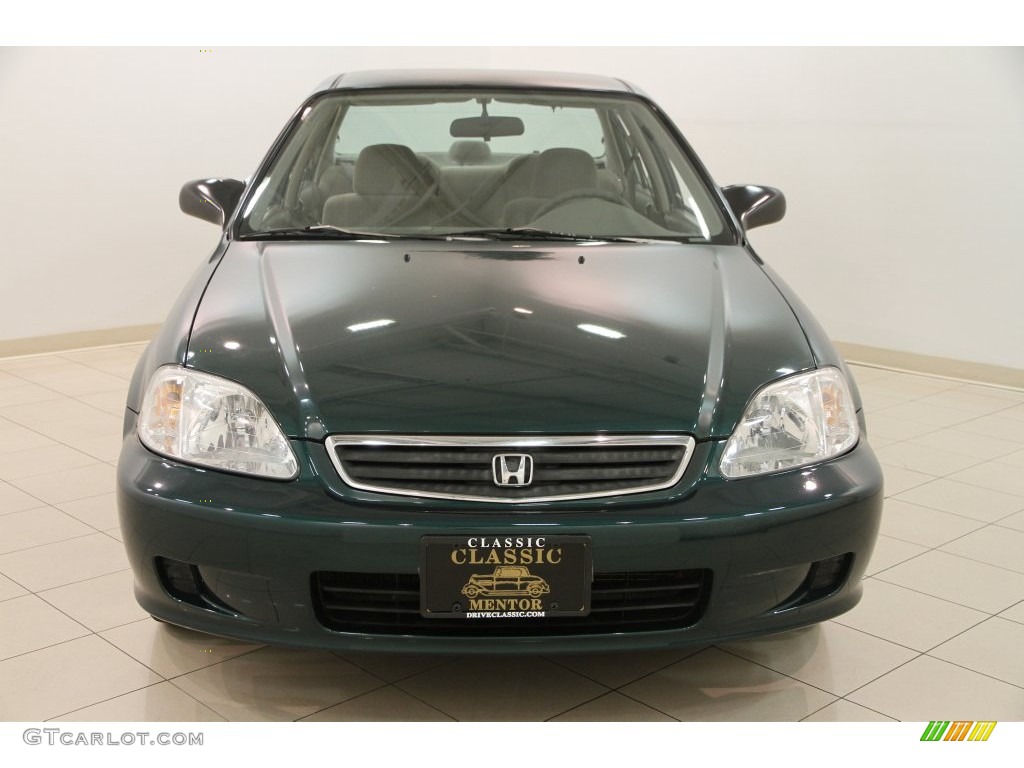 2000 Civic LX Sedan - Clover Green Pearl / Beige photo #2