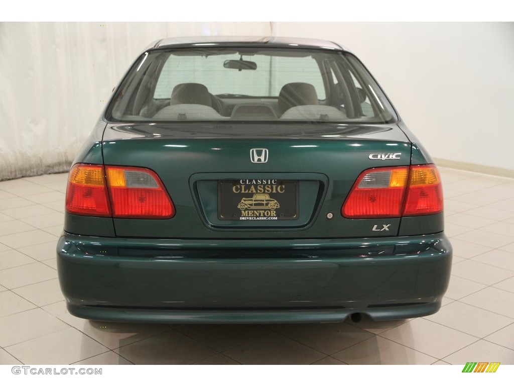 2000 Civic LX Sedan - Clover Green Pearl / Beige photo #13