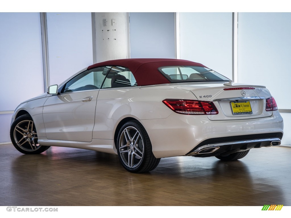 2016 E 400 Cabriolet - designo Diamond White Metallic / Red/Black photo #3