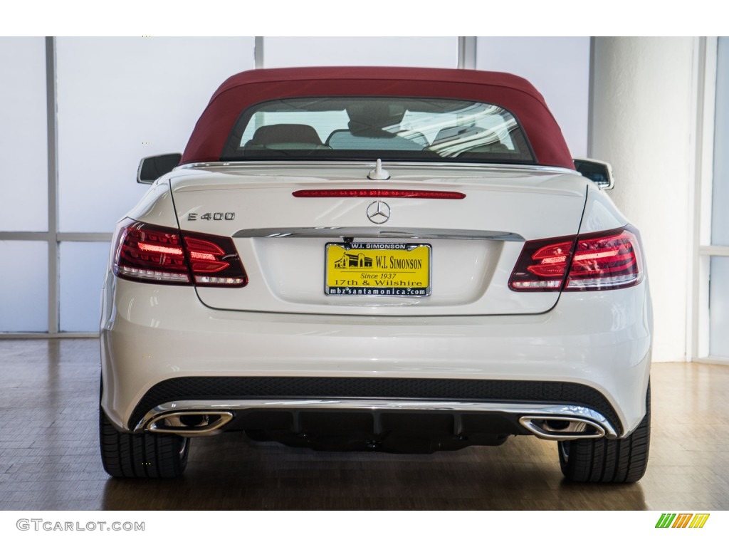 2016 E 400 Cabriolet - designo Diamond White Metallic / Red/Black photo #4