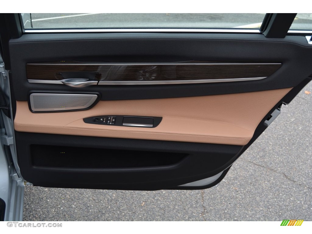 2015 BMW 7 Series 740Ld xDrive Sedan Saddle/Black Door Panel Photo #108799644