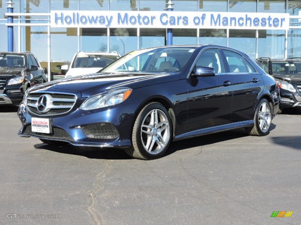 2014 E 350 4Matic Sedan - Lunar Blue Metallic / Silk Beige/Espresso Brown photo #1