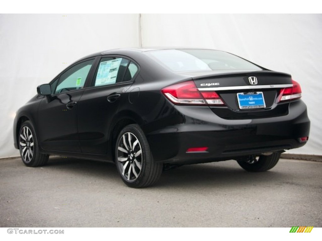 2015 Civic EX-L Sedan - Crystal Black Pearl / Black photo #2