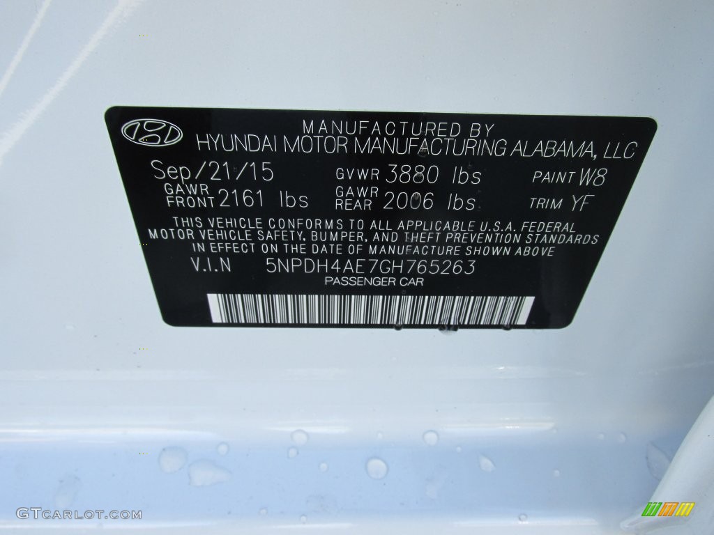 2016 Elantra SE - White / Beige photo #31