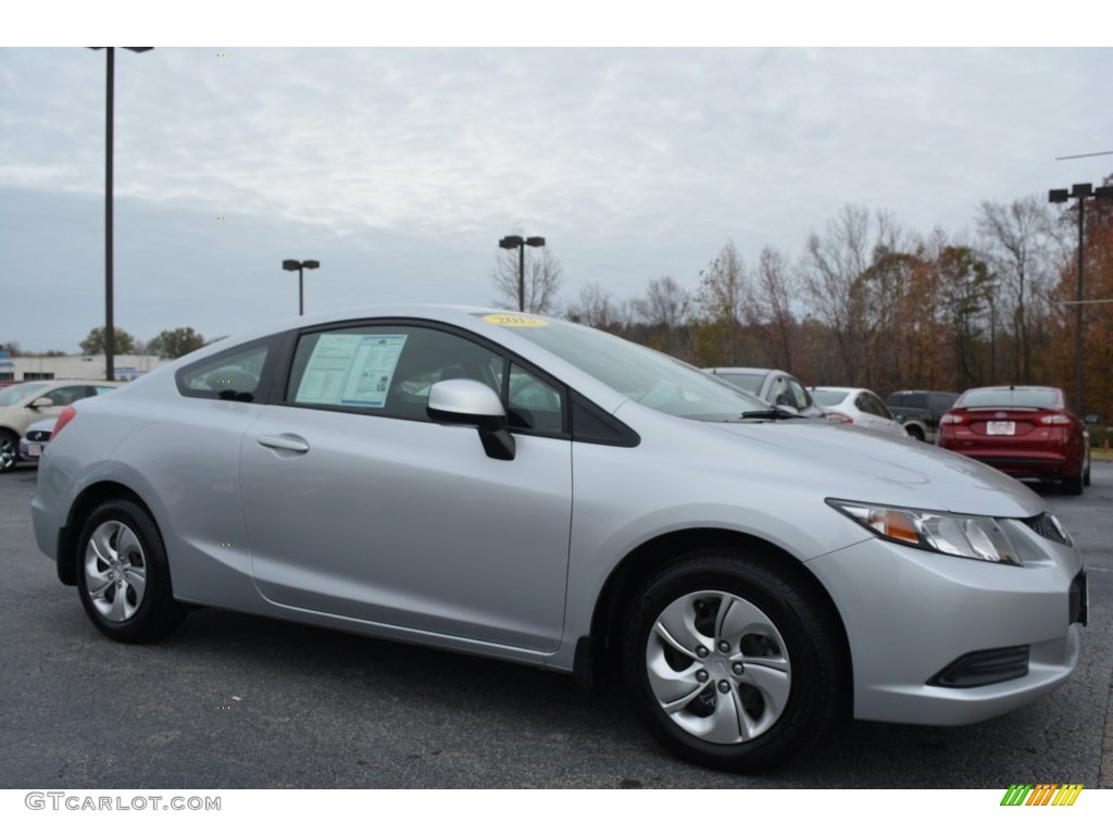 2013 Civic LX Coupe - Alabaster Silver Metallic / Gray photo #1