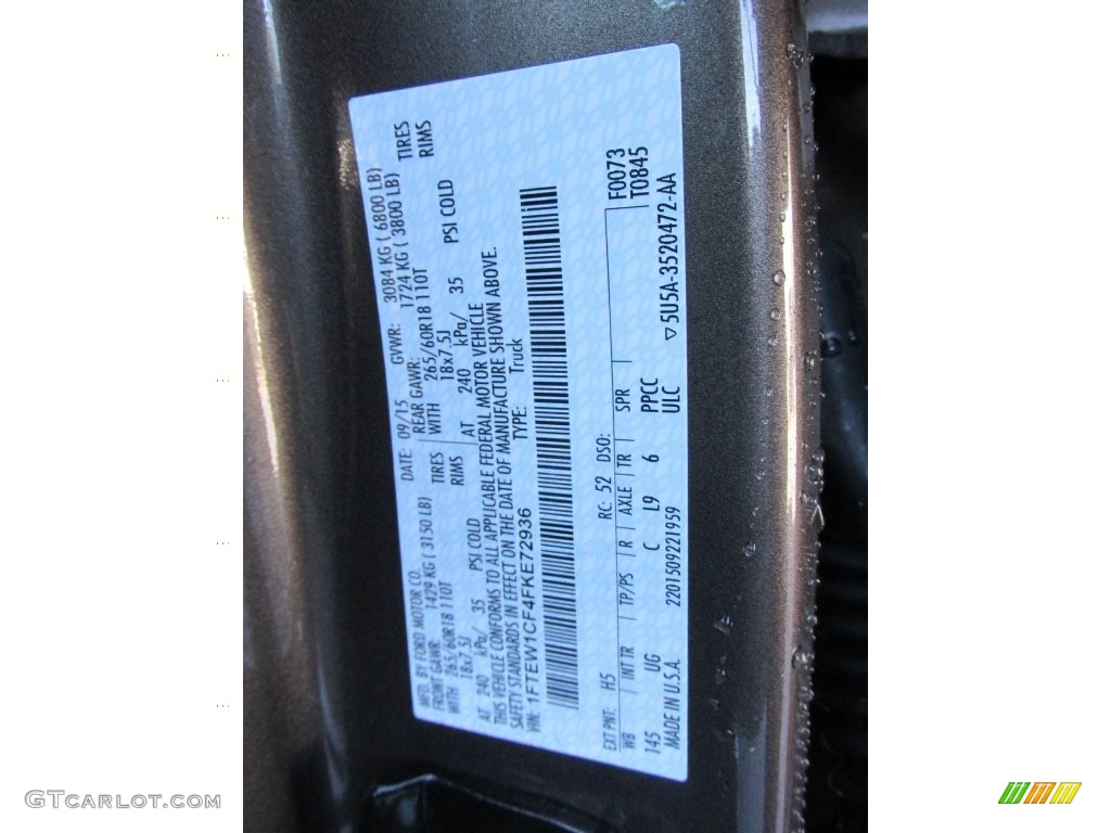 2015 F150 XLT SuperCrew - Caribou Metallic / Medium Earth Gray photo #33
