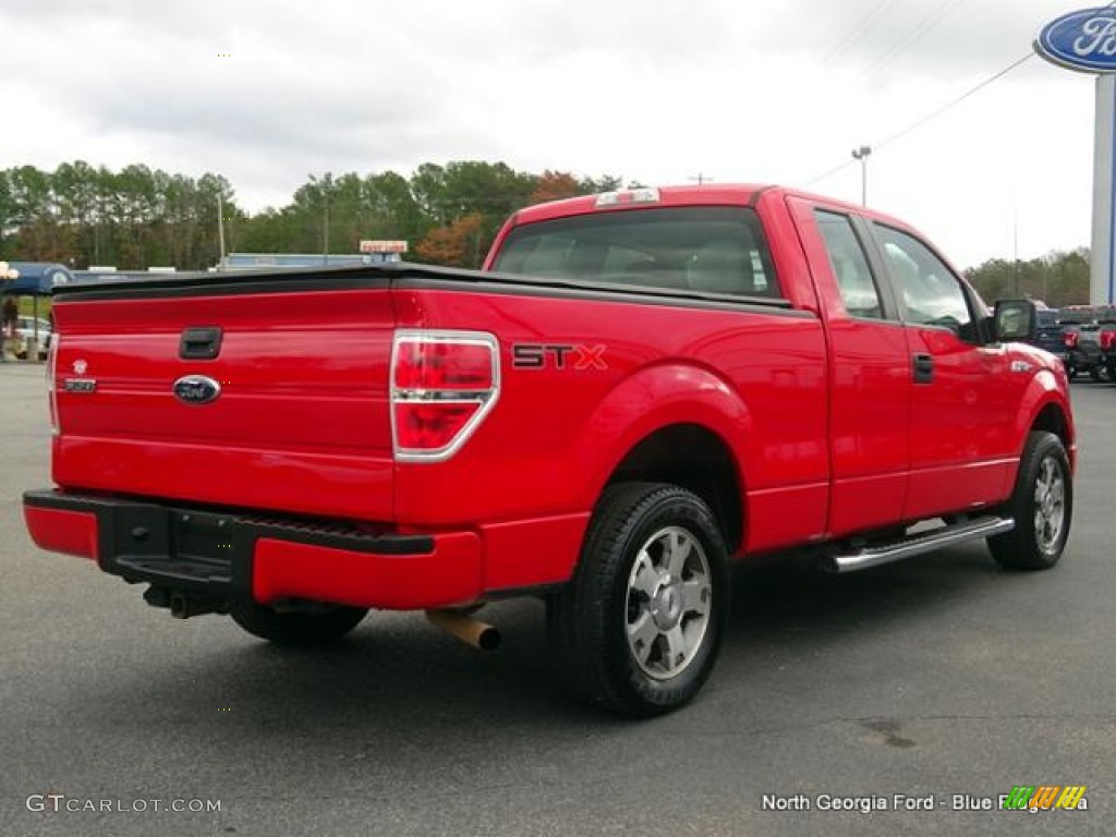 2010 F150 STX SuperCab - Vermillion Red / Medium Stone photo #5