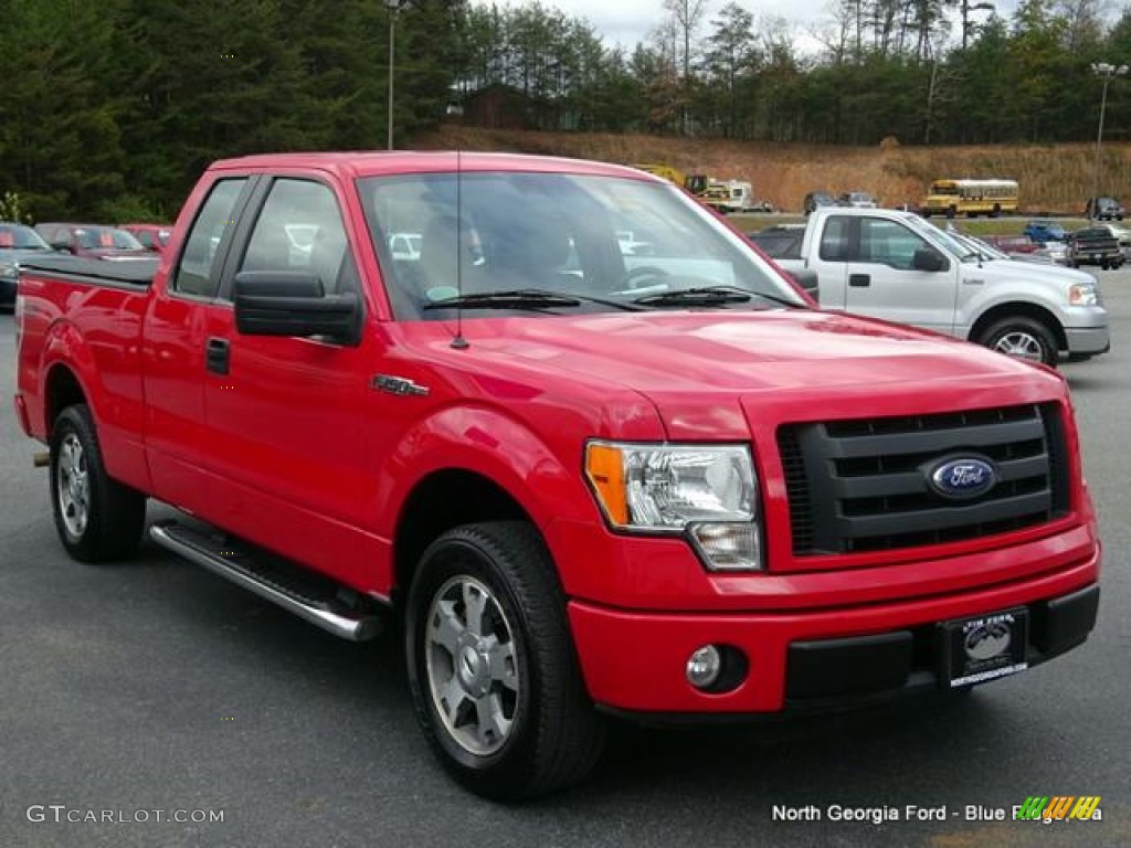 2010 F150 STX SuperCab - Vermillion Red / Medium Stone photo #7