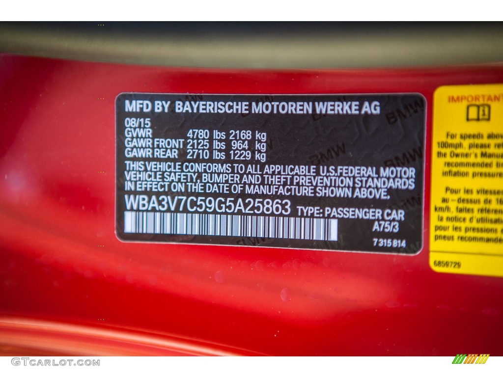 2016 4 Series Color Code A75 for Melbourne Red Metallic Photo #108826490