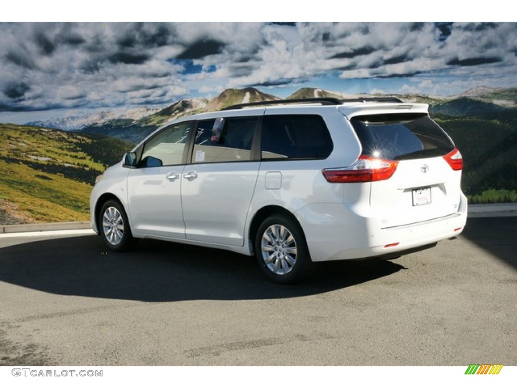 2015 Sienna XLE AWD - Blizzard White Pearl / Ash photo #3