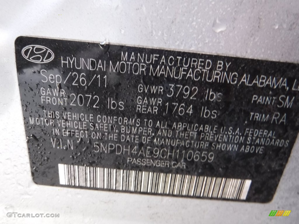 2012 Elantra GLS - Silver / Gray photo #19