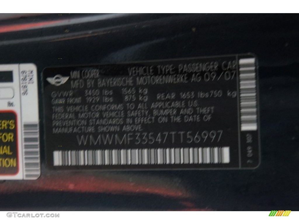 2007 Cooper Hardtop - Astro Black Metallic / Carbon Black/Carbon Black photo #13